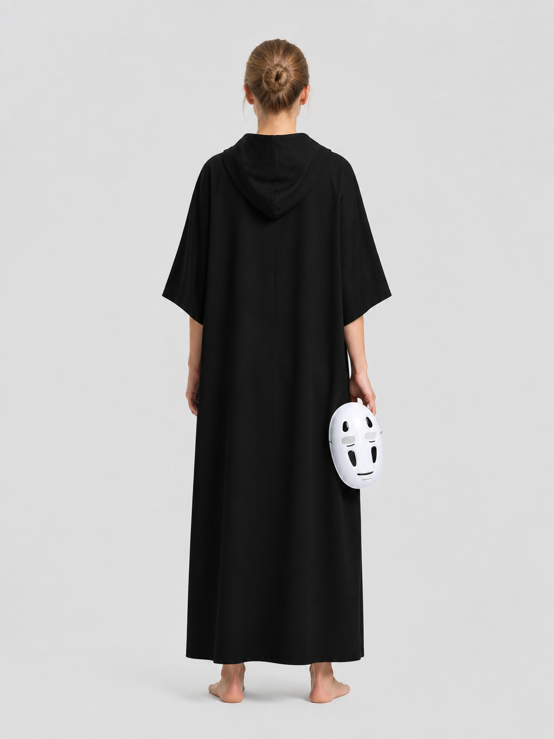 No-Face Cosplay Costume with Mask and Hood back view