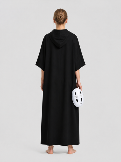 No-Face Cosplay Costume with Mask and Hood back view
