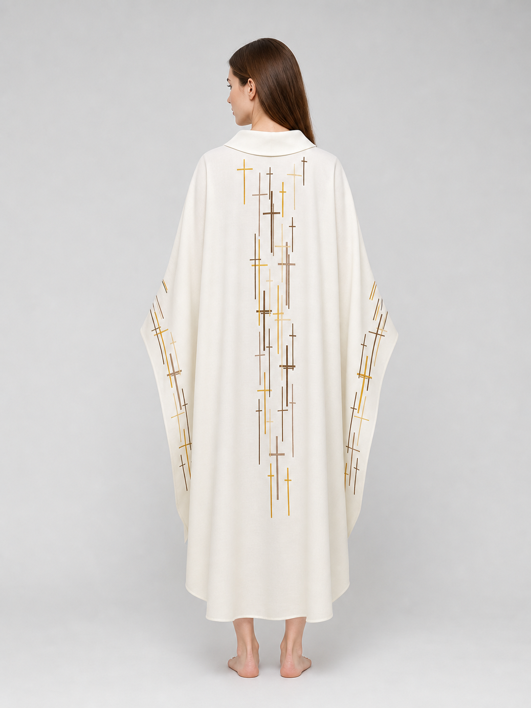 Ceremonial robe in a formal ecclesiastical style. The design features a loose