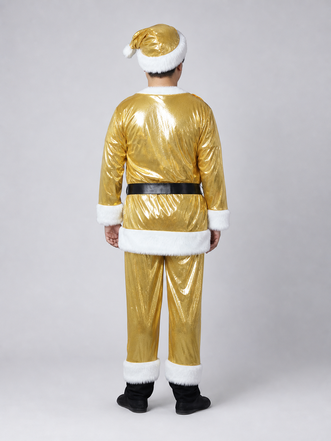 Gold New Year's Costume with White Trim