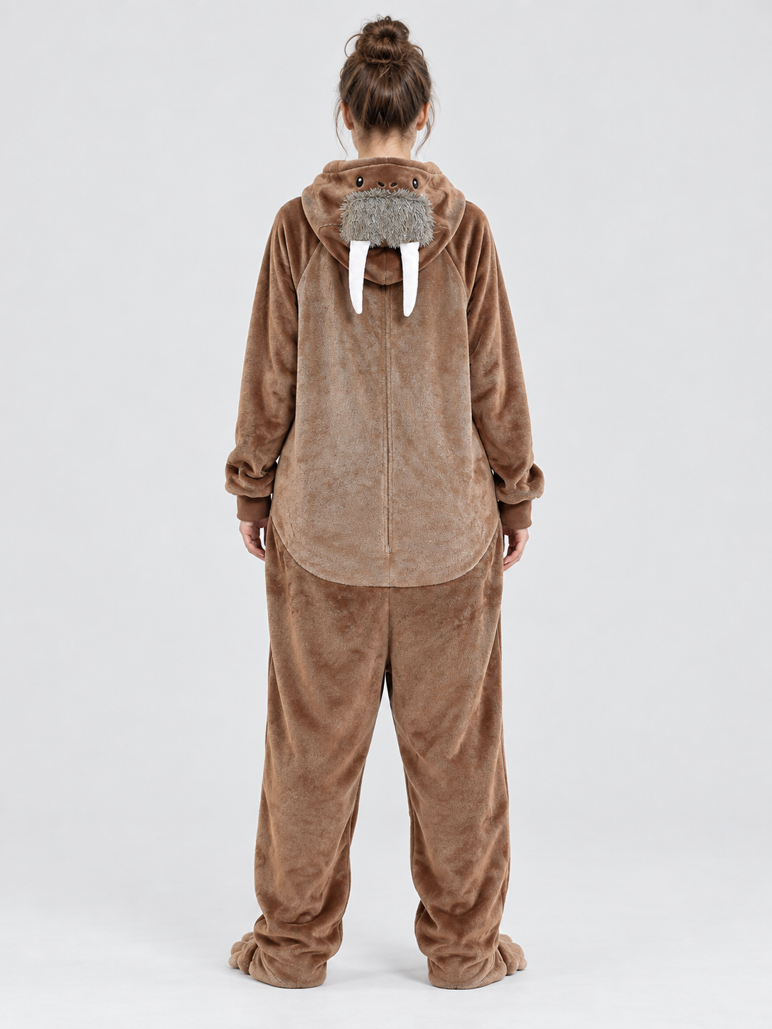Hooded Walrus Face Pajama Jumpsuit
