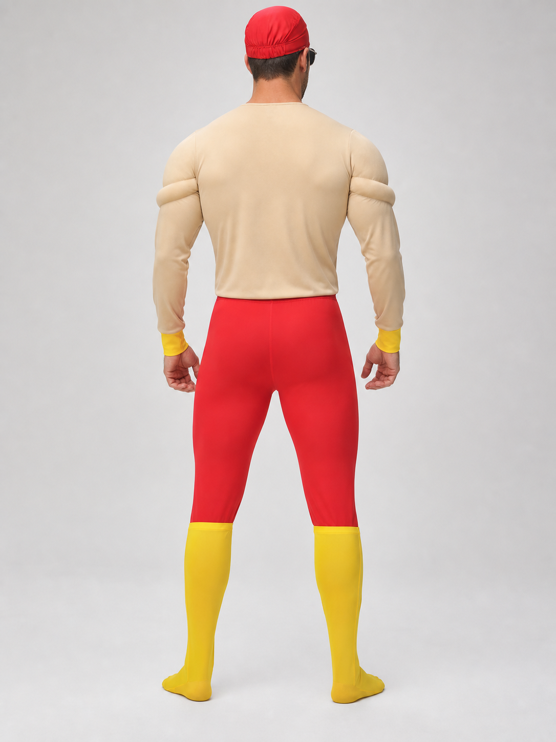 Stage Costume with Sculpted Muscles, Red and Yellow
