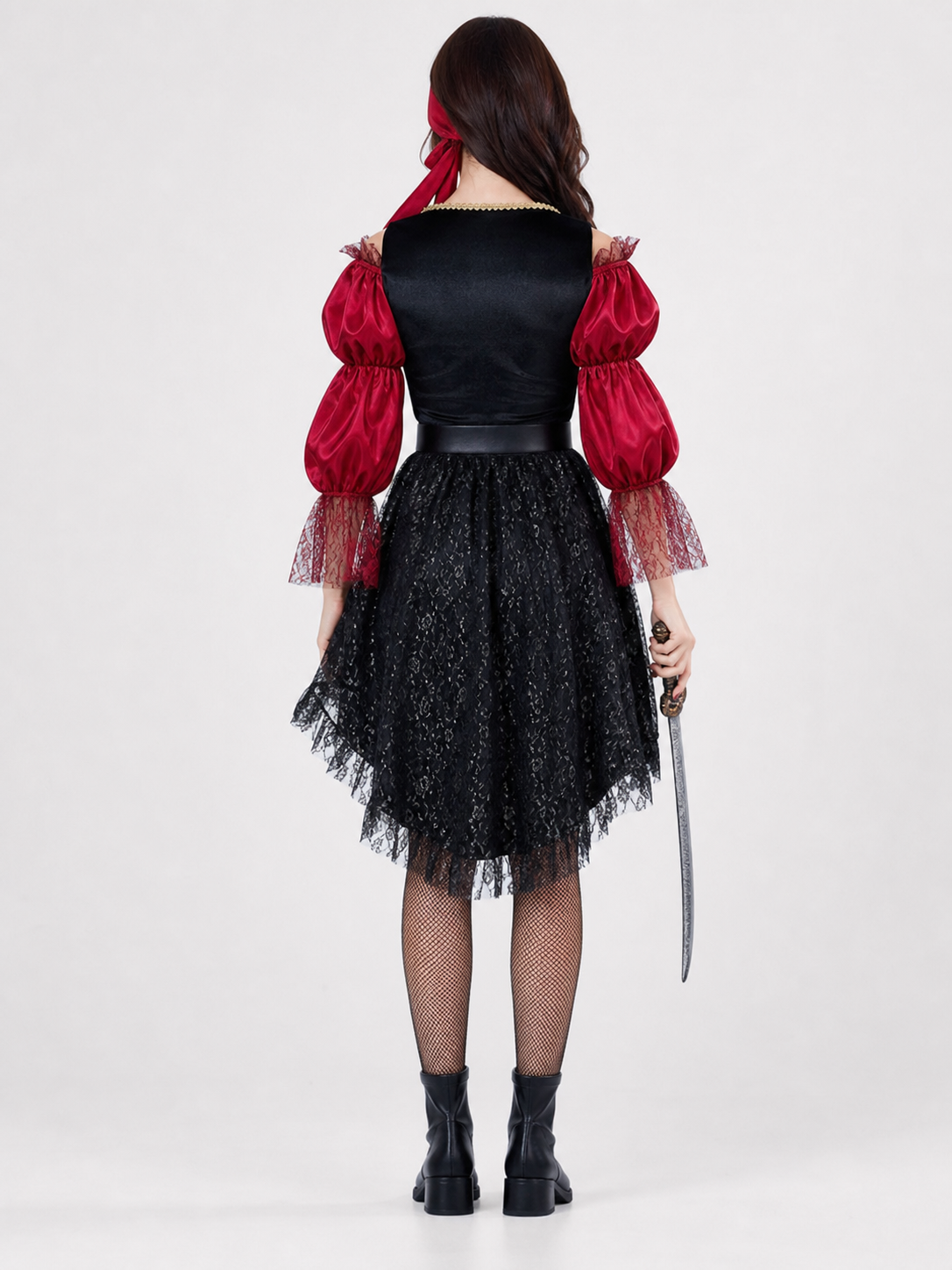 Pirate Costume in a Red-and-Black Style