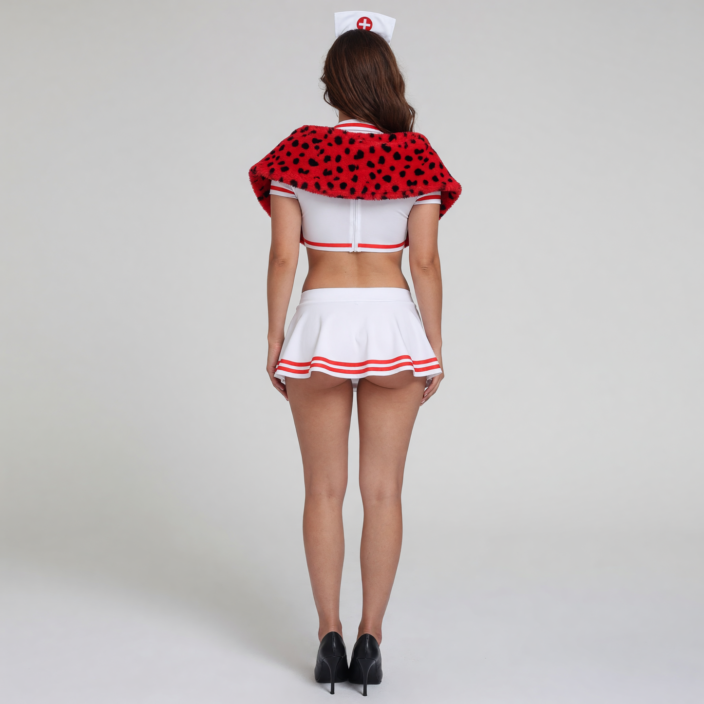 Nurse Costume with Leopard Print and Capelet