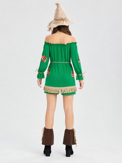 Costume romper with shorts and fringe for cosplay