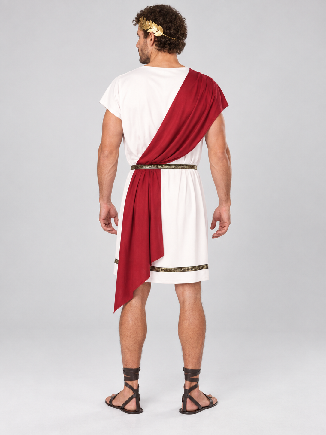 Antique-Style Carnival Costume with Red Draping back view