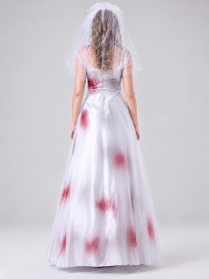 Costume: White Dress with Red Spots, Veil