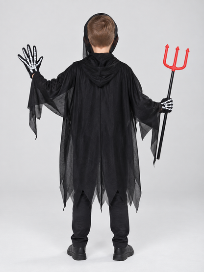 Skeleton Costume with Mask and Trident back view