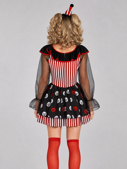 Circus-Style Clown Costume for Stage Performances