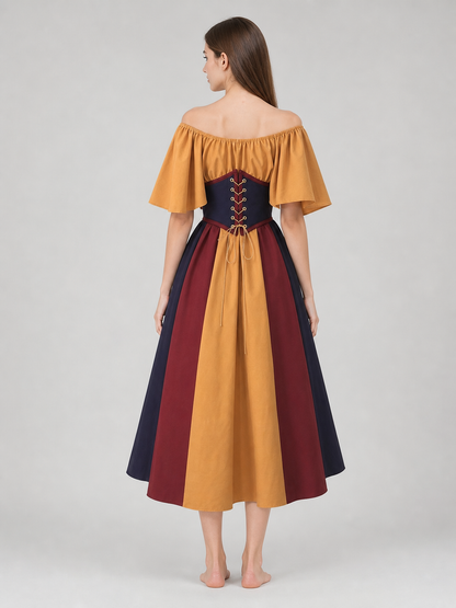 Medieval Dress with Corset Lacing and Sleeves