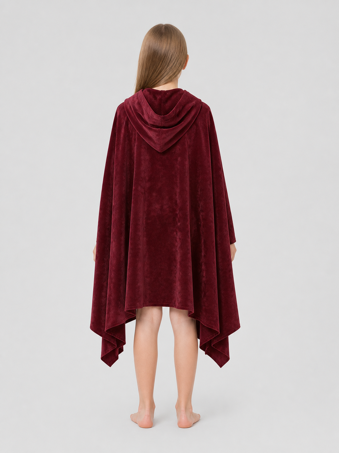 Elf Hooded Cloak with a Pointed Hem for Cosplay back view
