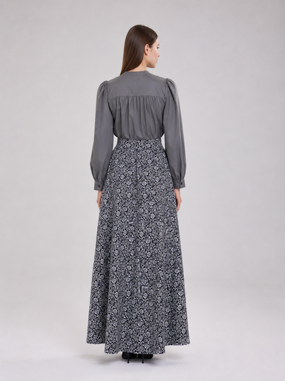 Retro Dress with Stand Collar and Buttons back view