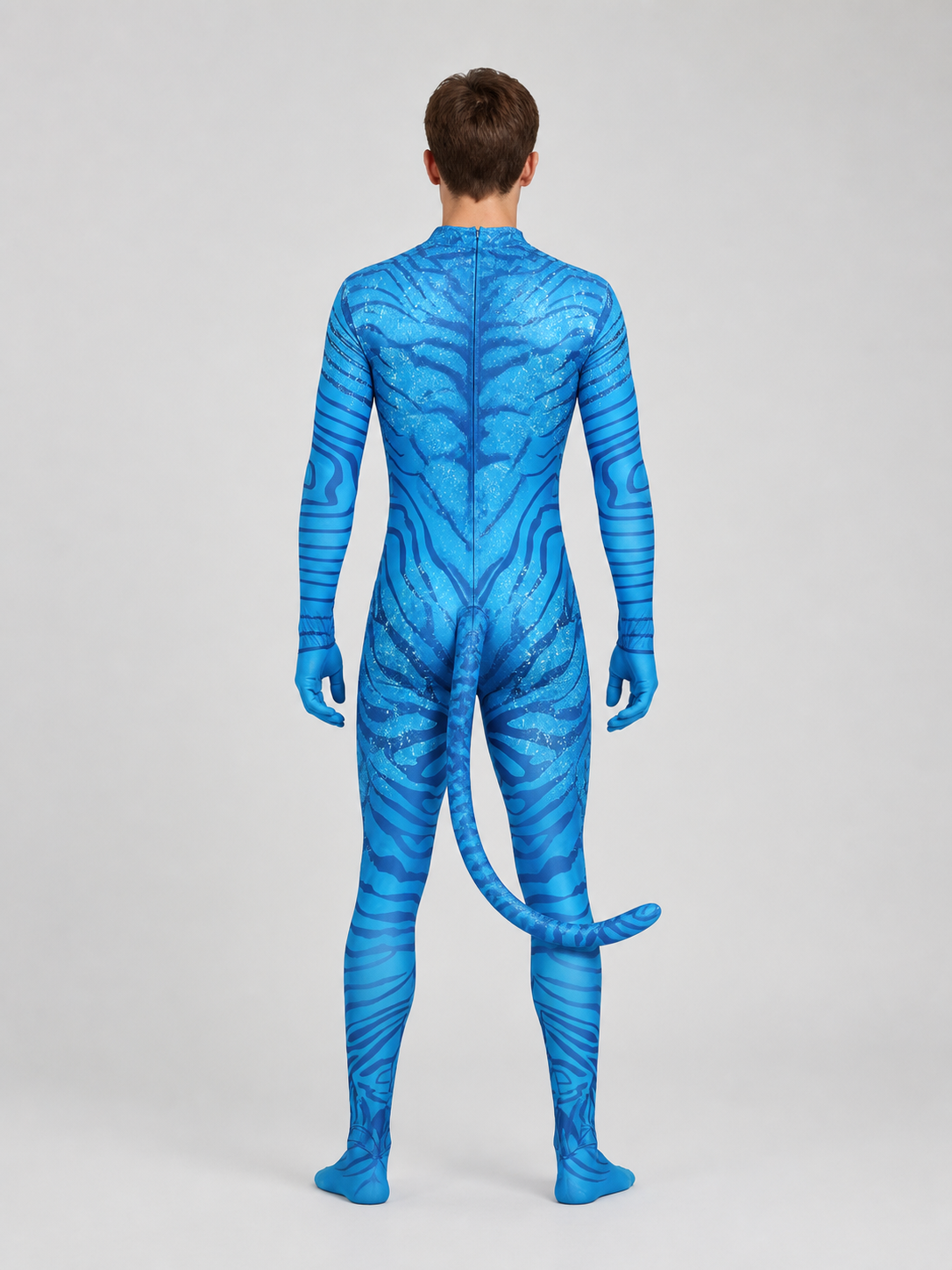 Avatar Na’vi Cosplay Jumpsuit Costume with Tail back view