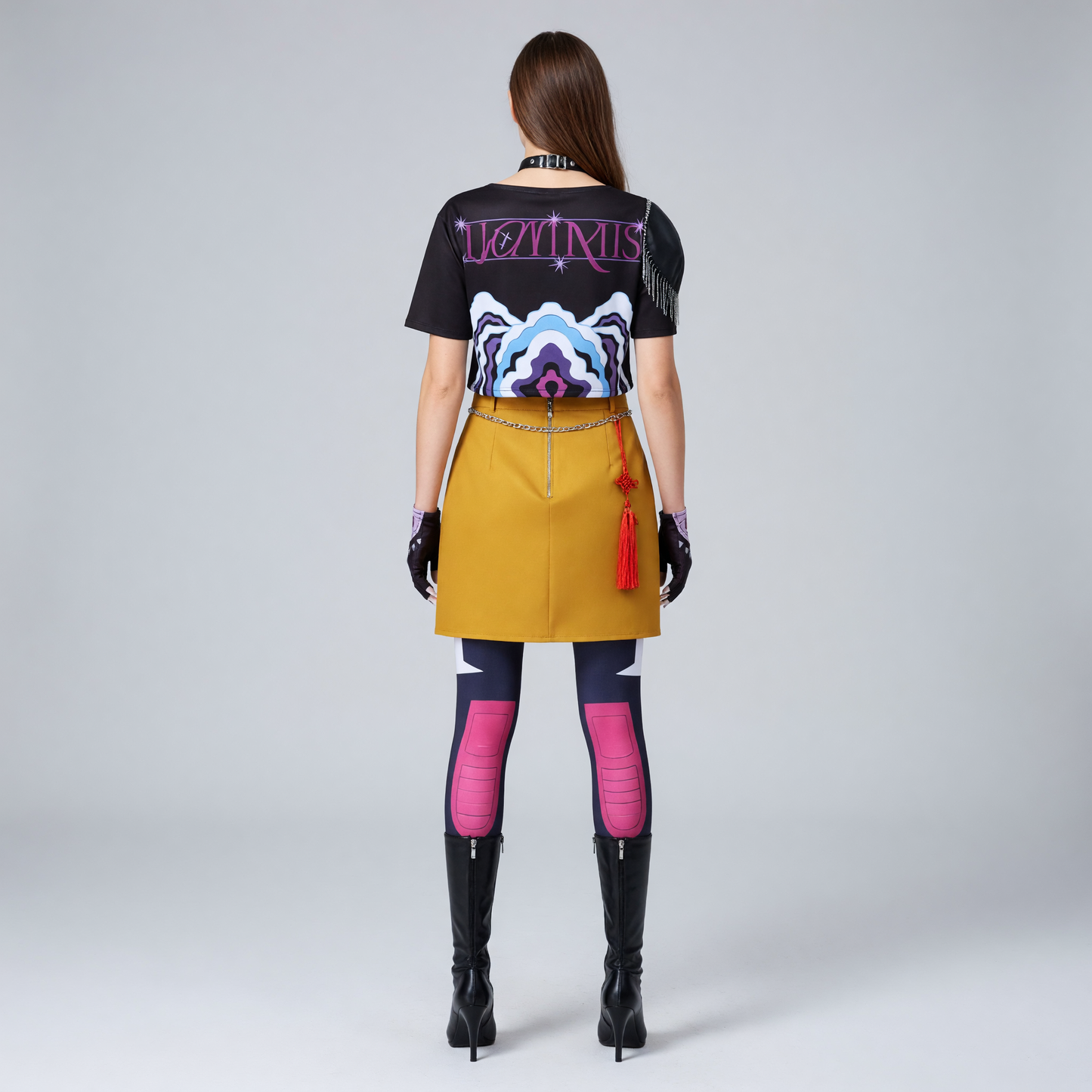 Mila Cosplay Costume: Top, Skirt, Stockings, and Accessories