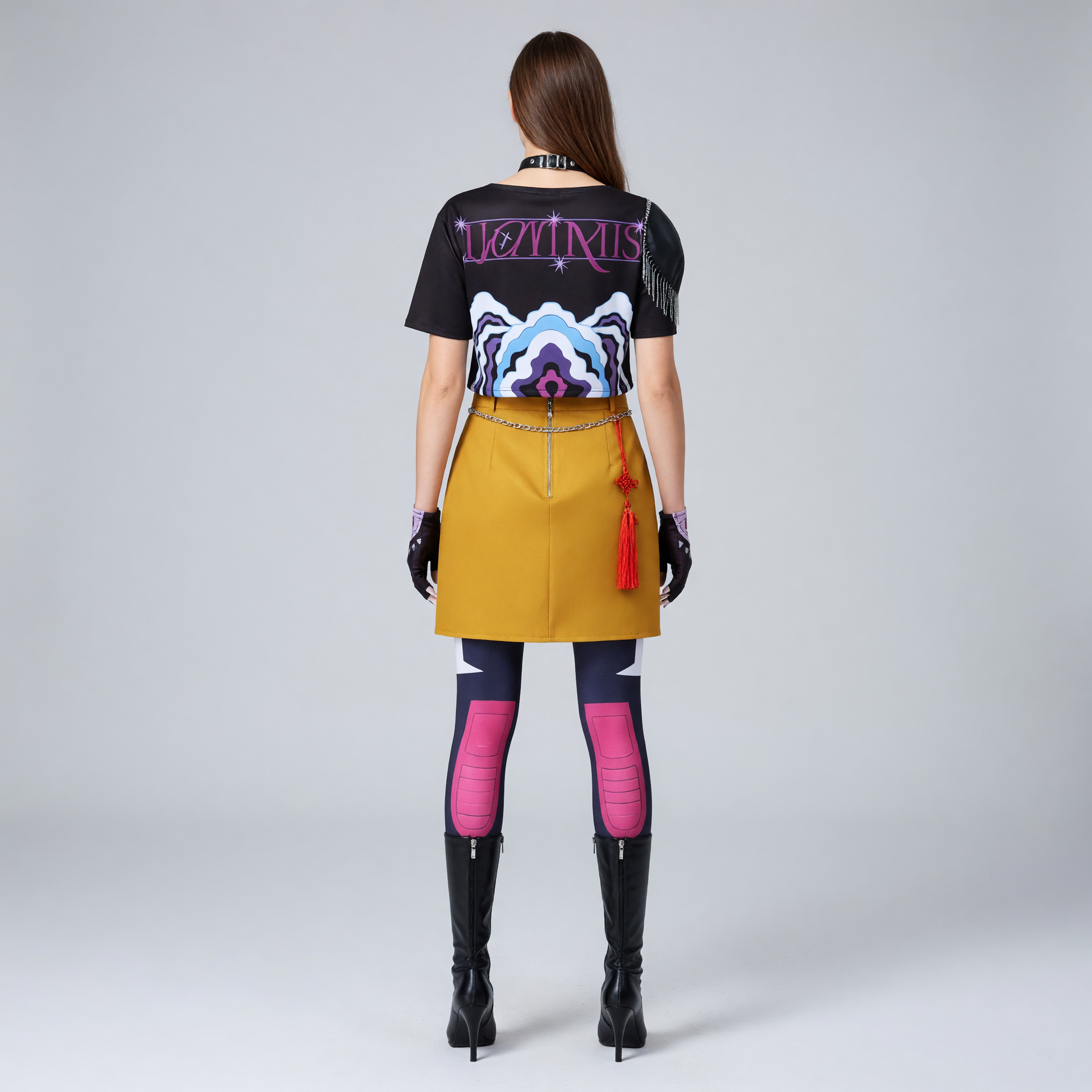 Mila Cosplay Costume: Top, Skirt, Stockings, and Accessories
