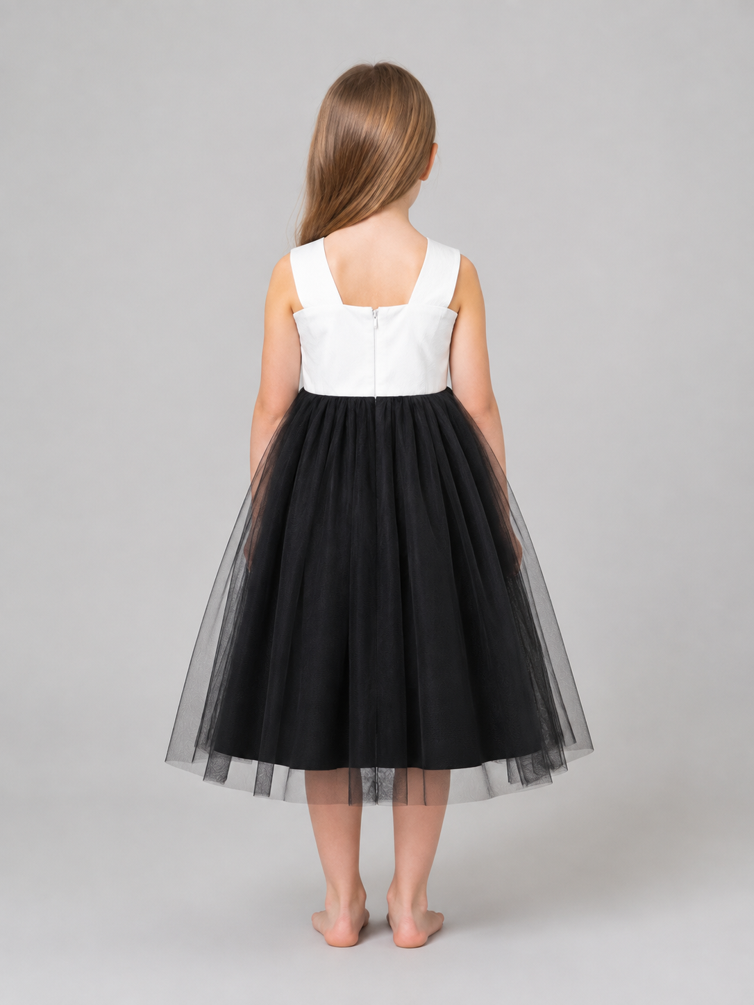 Children’s Costume Dress with a Voluminous White Bow back view