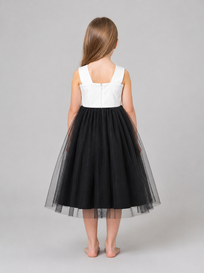 Children’s Costume Dress with a Voluminous White Bow back view
