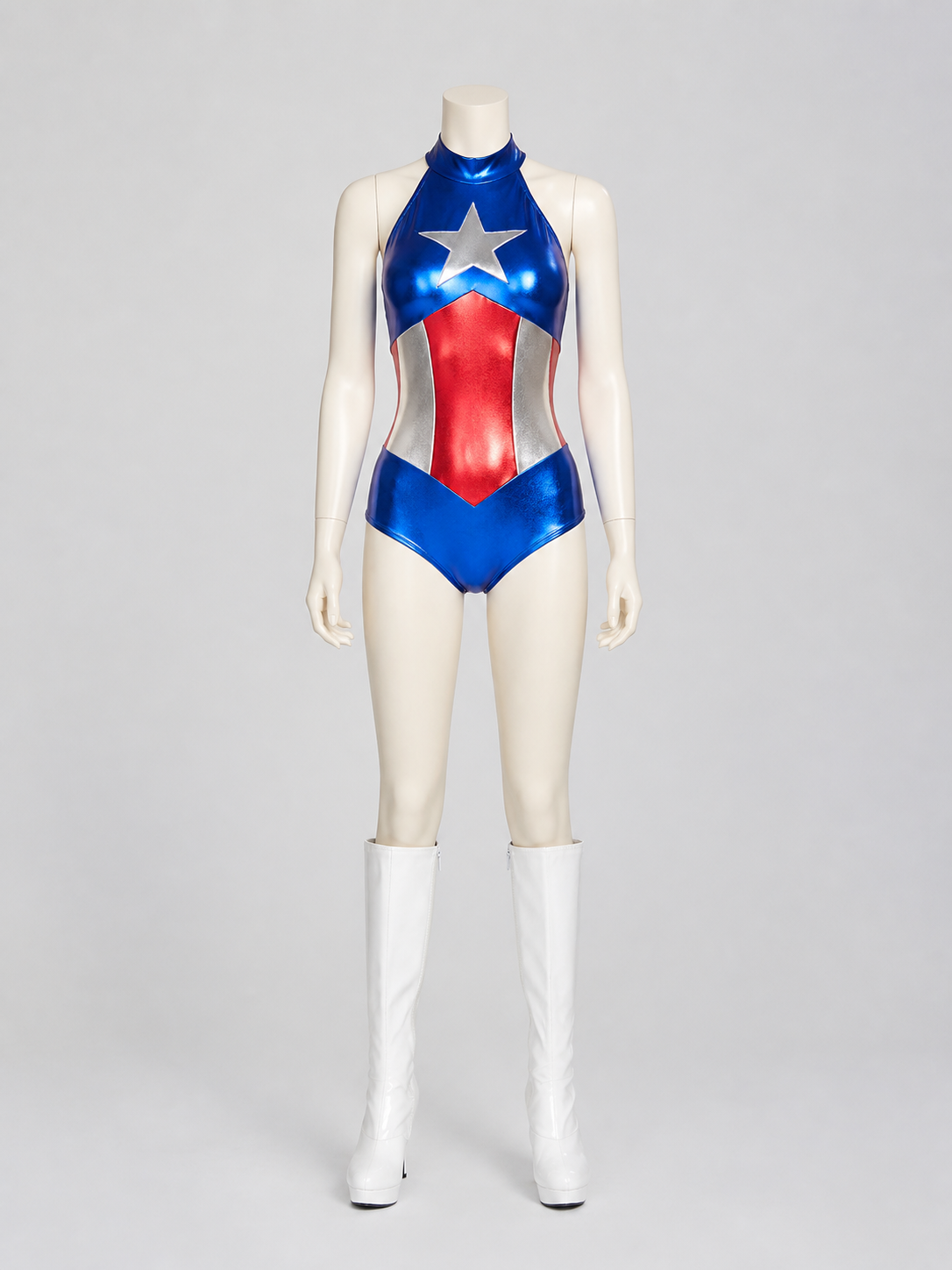 Superhero Costume with Stars for Cosplay back view