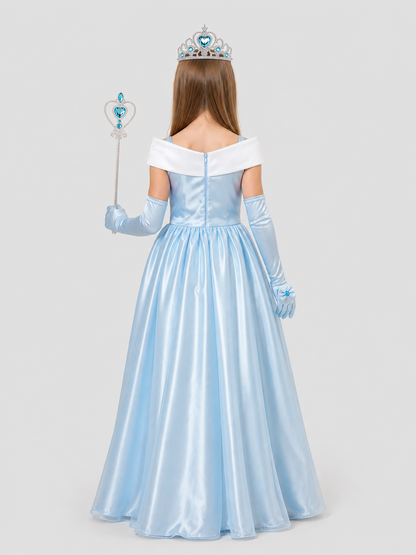 Costume Accessory Set: Crown, Wand, and Gloves back view