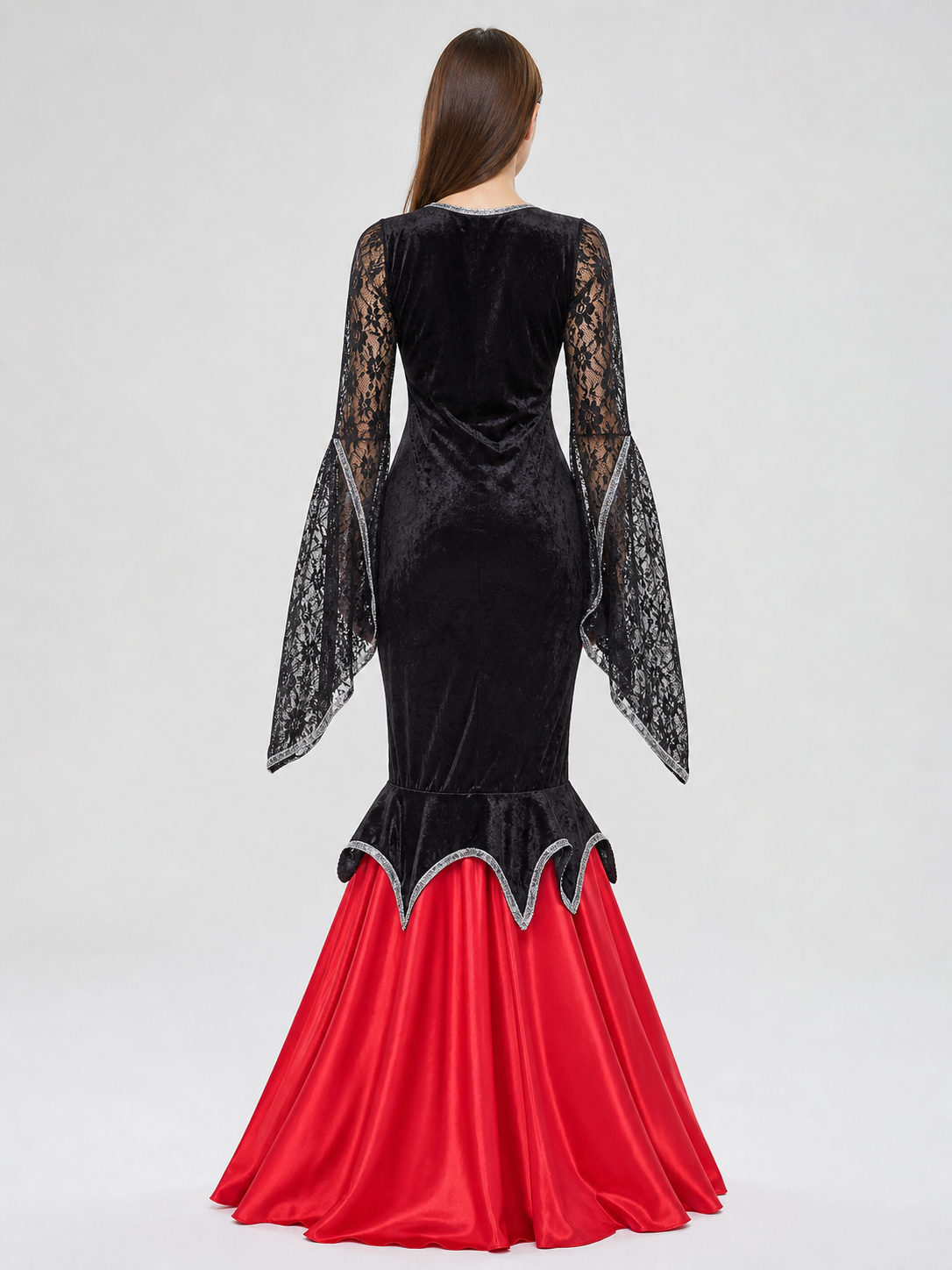 Vintage Court Dress with Cape Sleeves back view