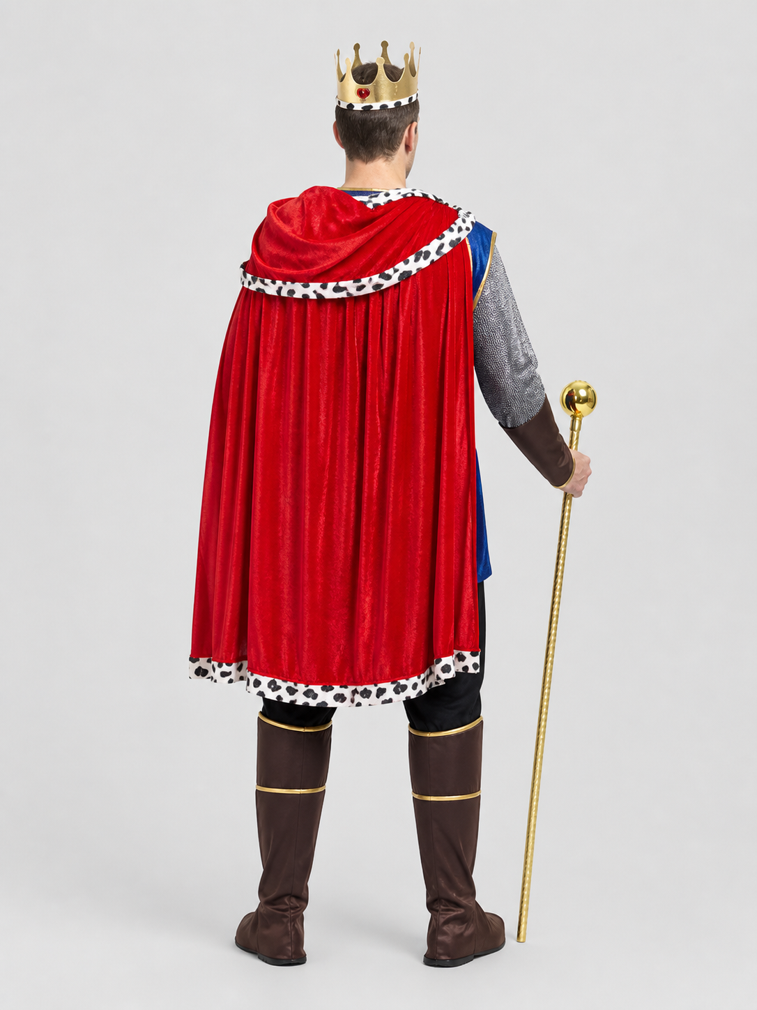 Adult King Costume with Cape and Crown back view