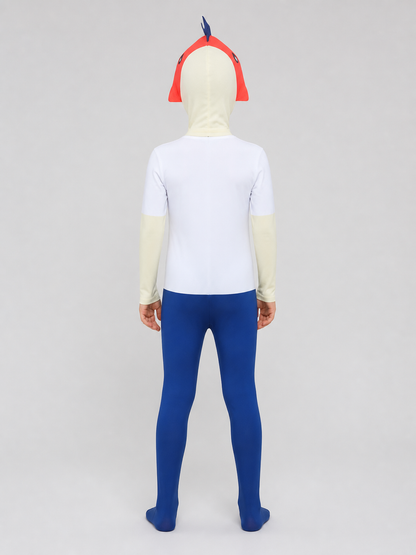 Carnival Costume Jumpsuit with Red Hat back view
