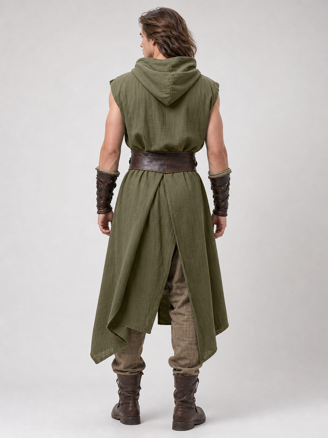 Medieval Cosplay Hooded Tunic with Belt
