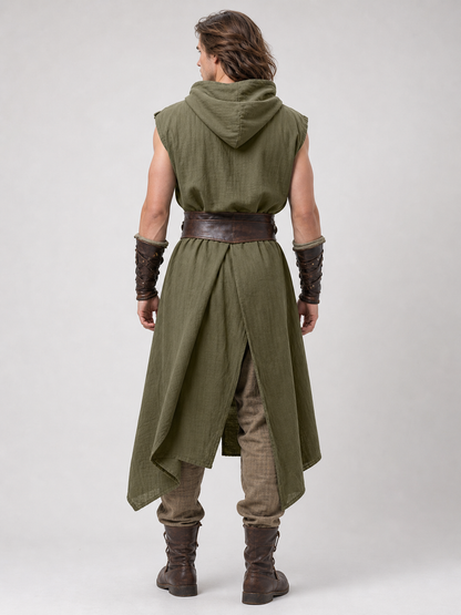 Medieval Cosplay Hooded Tunic with Belt