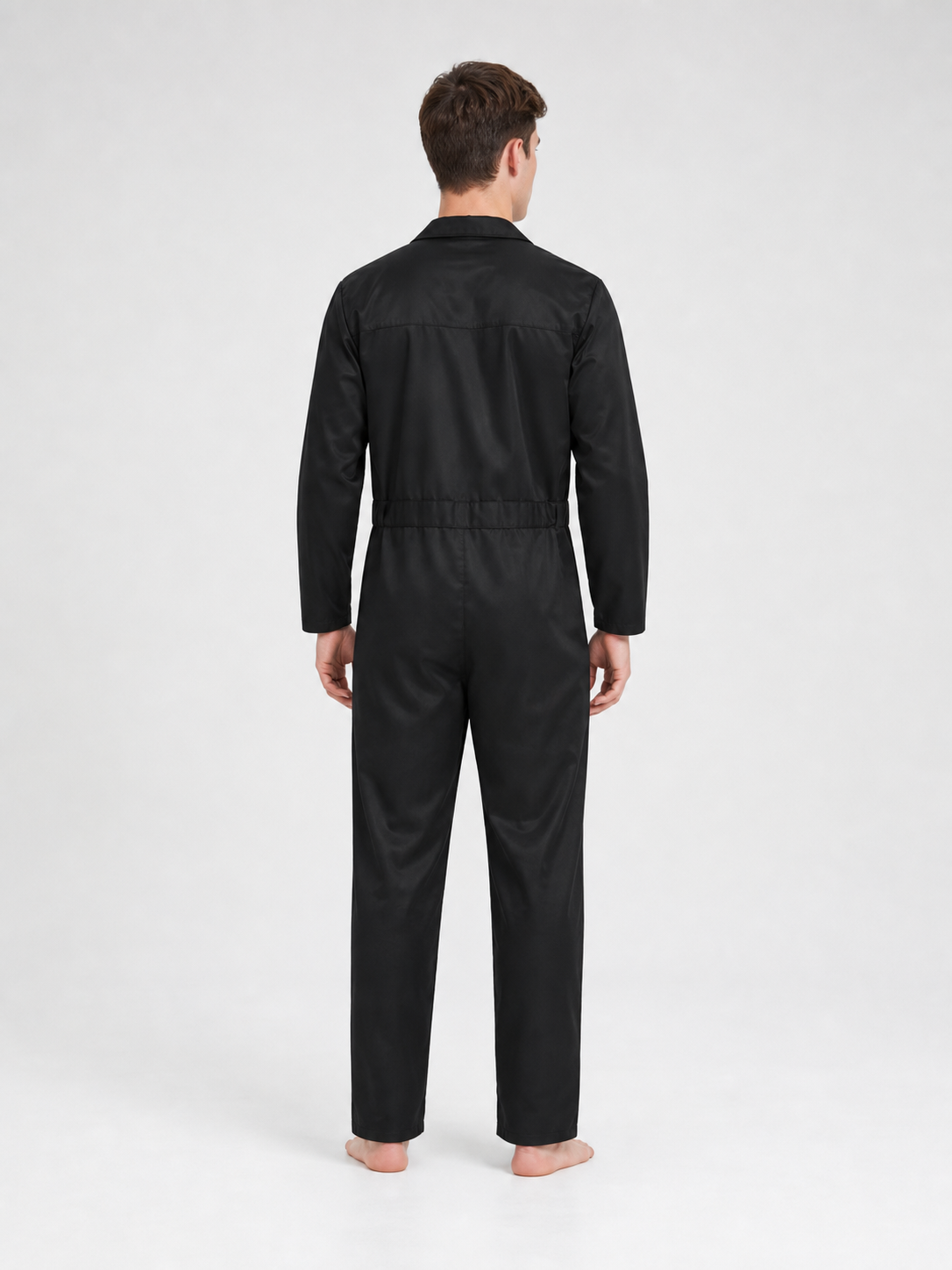 Miles Black Long-Sleeve Jumpsuit