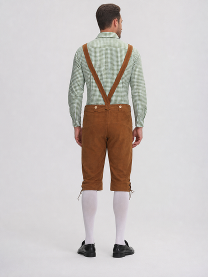 National Costume with Embroidered Details and Plaid Shirt