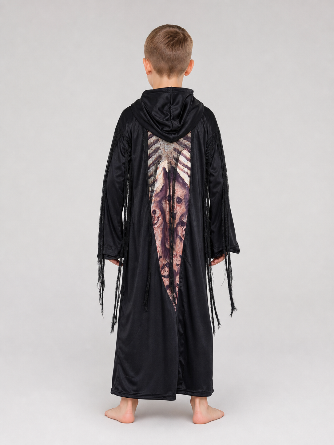 Gothic Hooded Skeleton Costume for Halloween