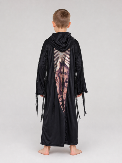 Gothic Hooded Skeleton Costume for Halloween