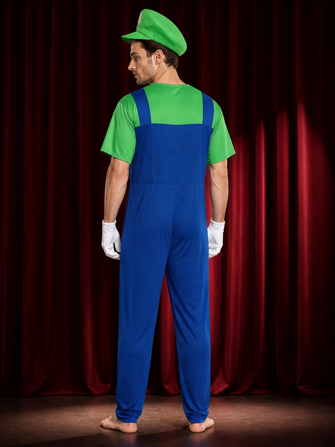 Super Mario Carnival Costume Jumpsuit for Cosplay back view