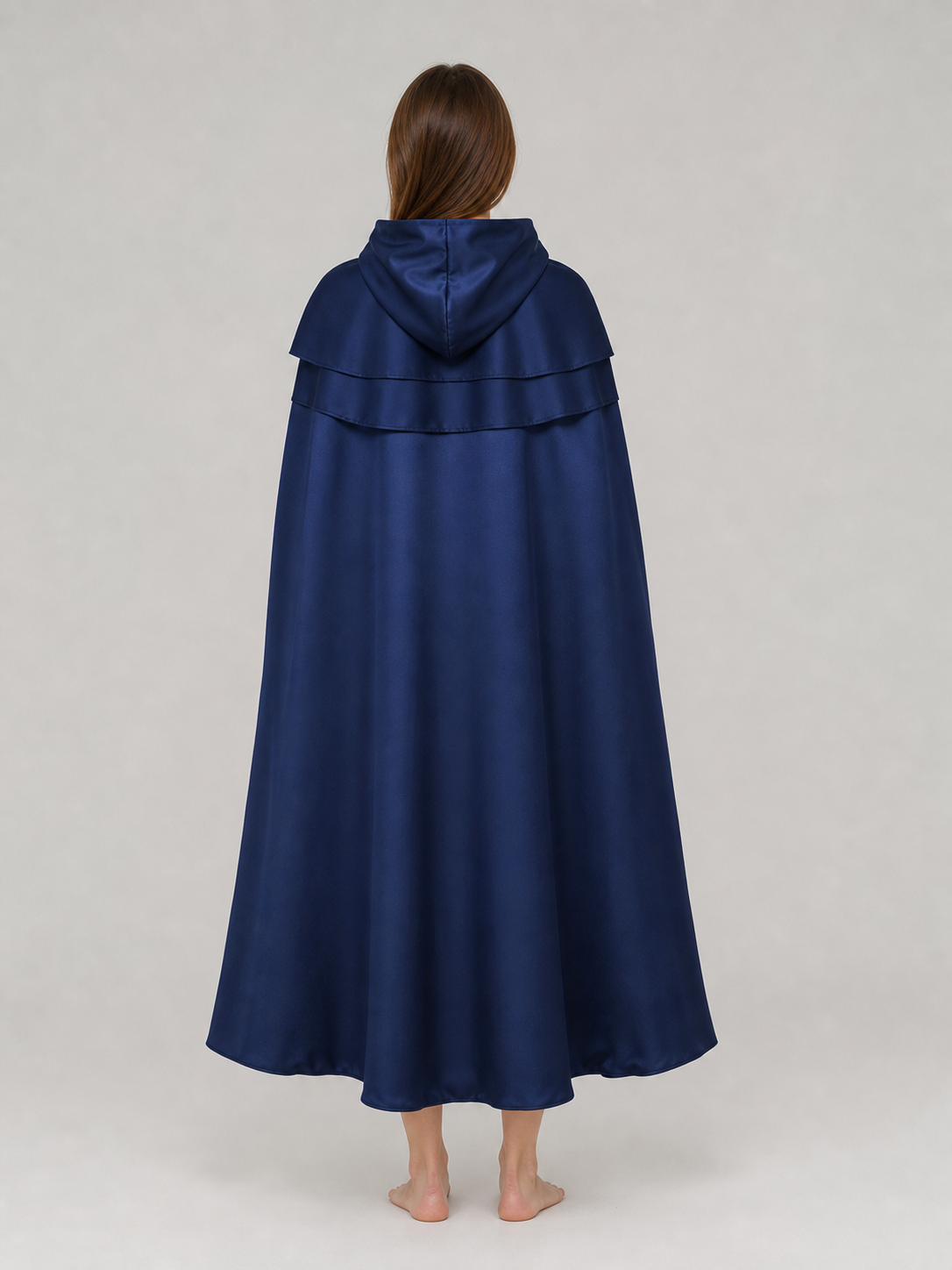 Viking Hooded Cape Cloak, Dark Blue