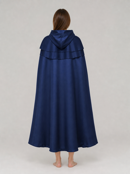 Viking Hooded Cape Cloak, Dark Blue