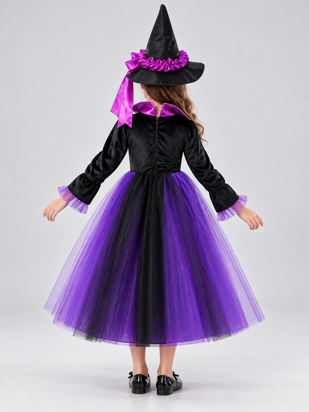 Kids' Witch Costume with Hat and Bag