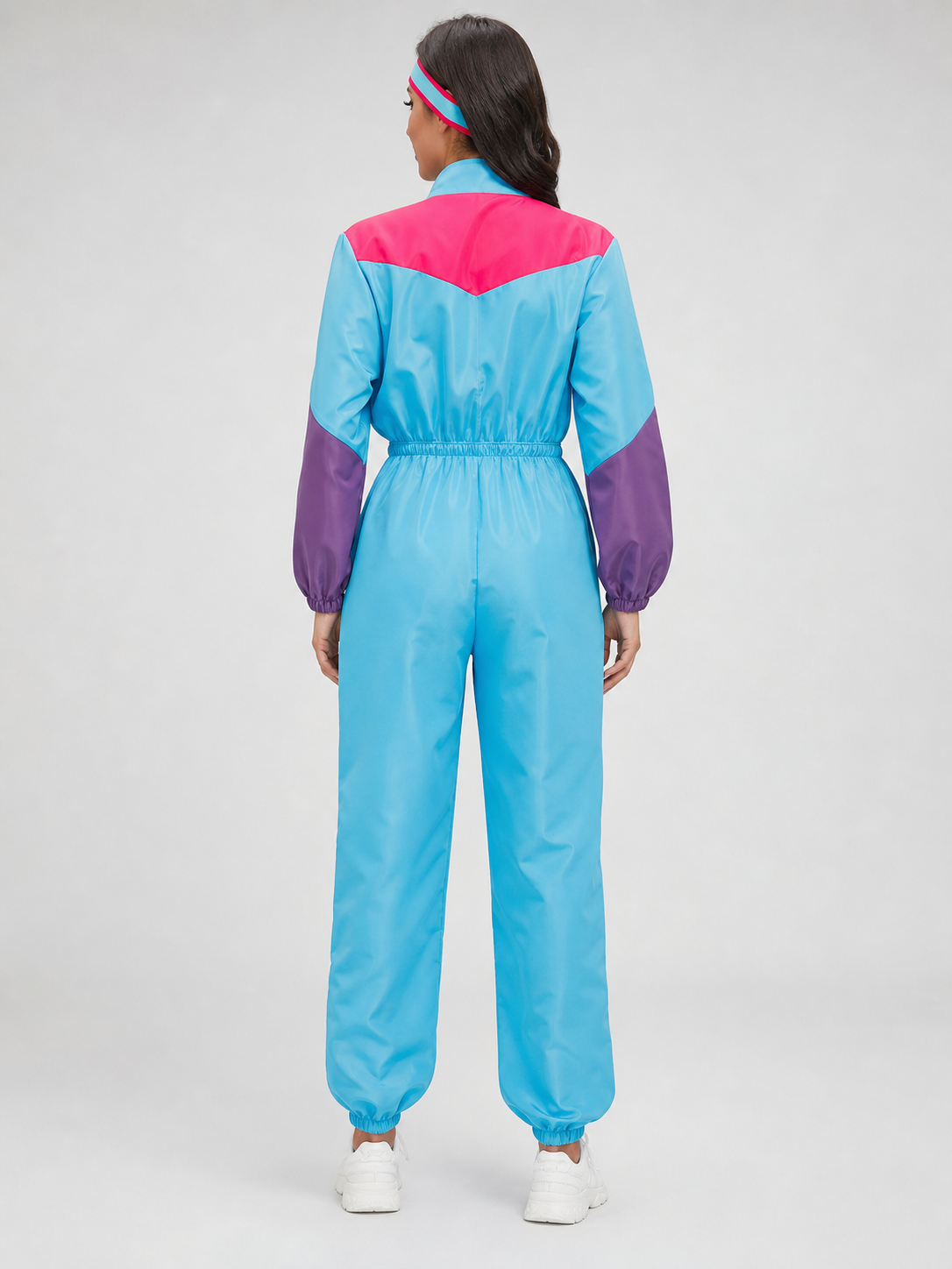 Retro Disco-Style Jumpsuit with Color Inserts
