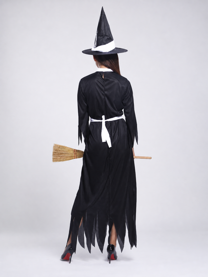 Witch Costume with Hat and Broom for Cosplay