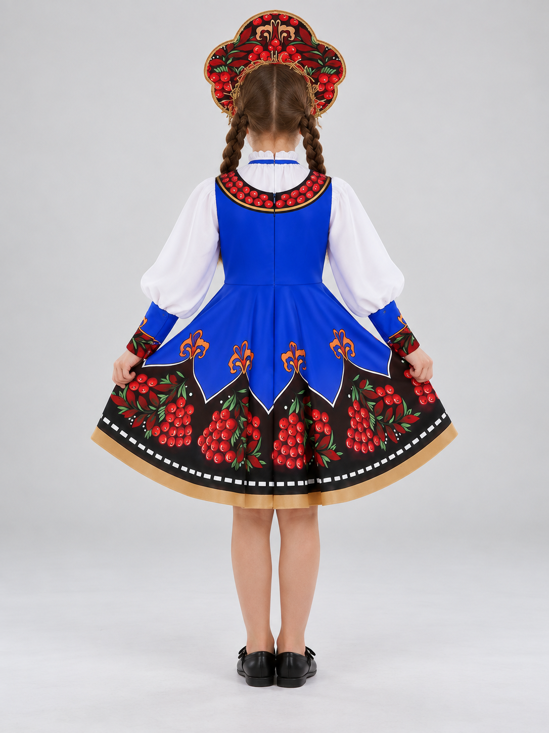 Kids' Stage Costume Sundress Russian Folk Style Blue