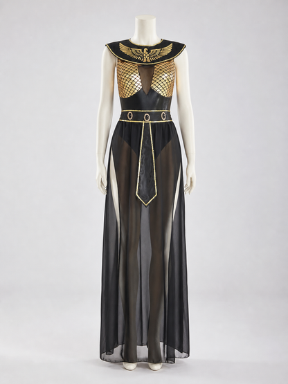 Cleopatra Costume, Long Dress back view