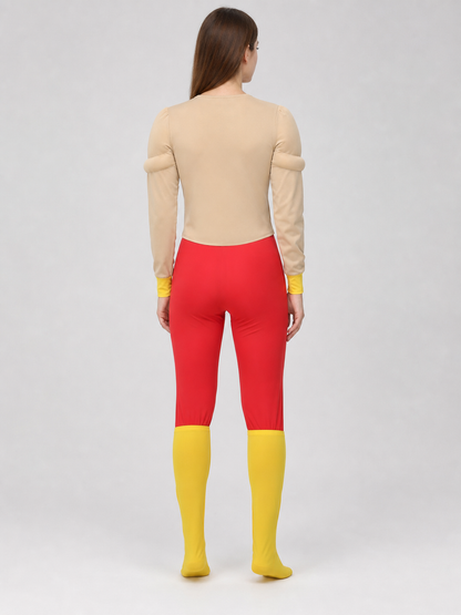 Stage Costume with Sculpted Muscles, Red and Yellow back view