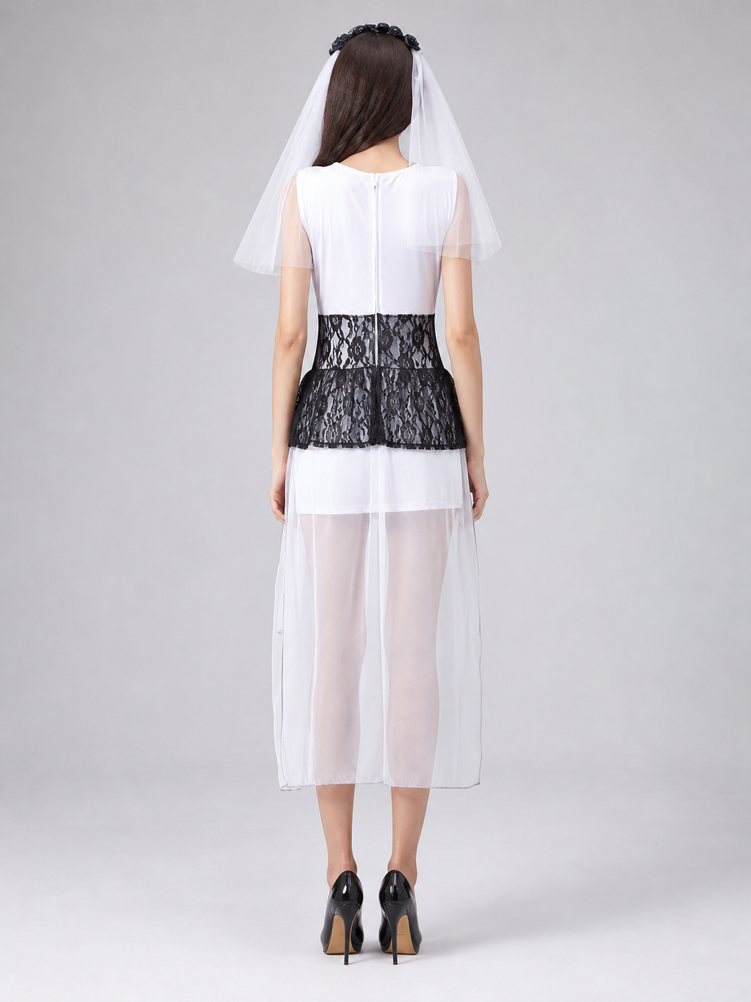 Gothic Wedding Dress with Veil