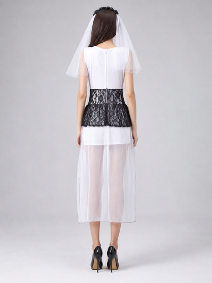 Gothic Wedding Dress with Veil