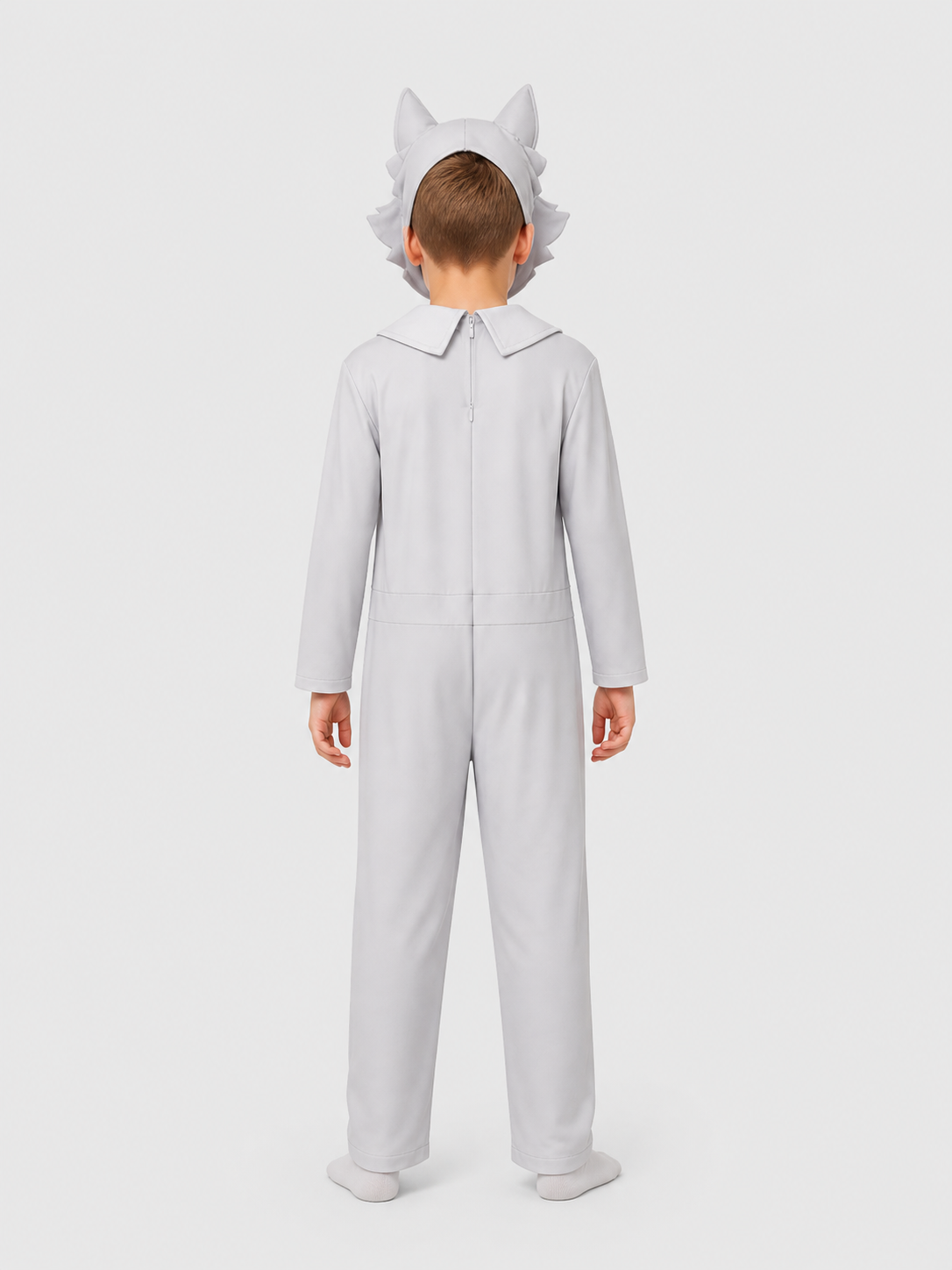 Gray Wolf Cosplay Costume: Jumpsuit and Mask back view