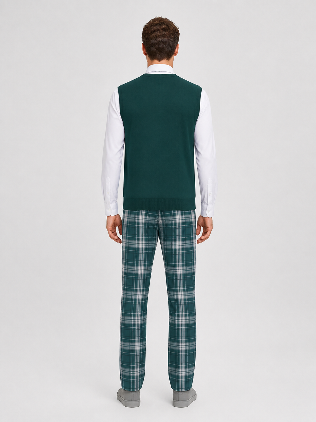Zombie School Uniform: Vest, Shirt, Pants, Tie back view