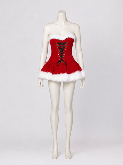 Christmas Character Costume with Lace-Up Detailing