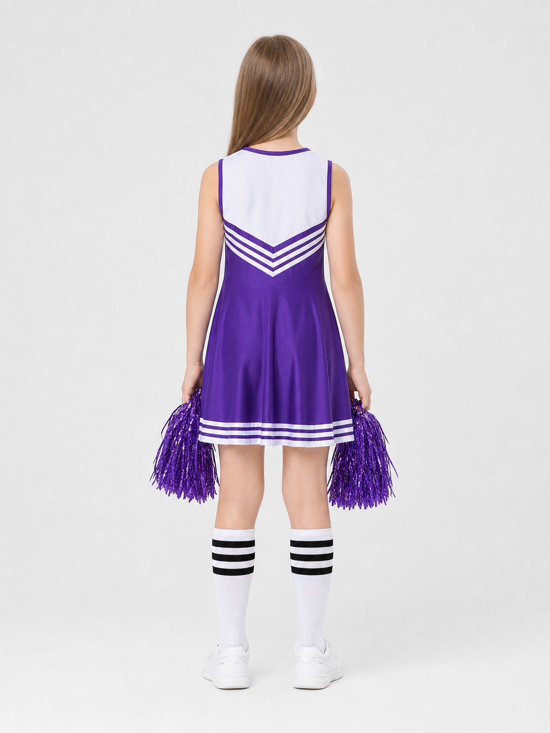 Sleeveless Striped Cheerleading Dress back view