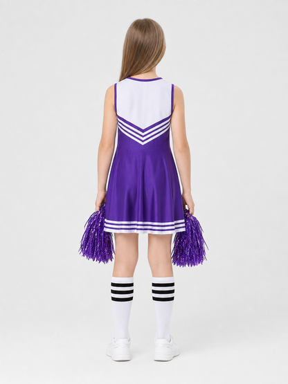 Sleeveless Striped Cheerleading Dress back view