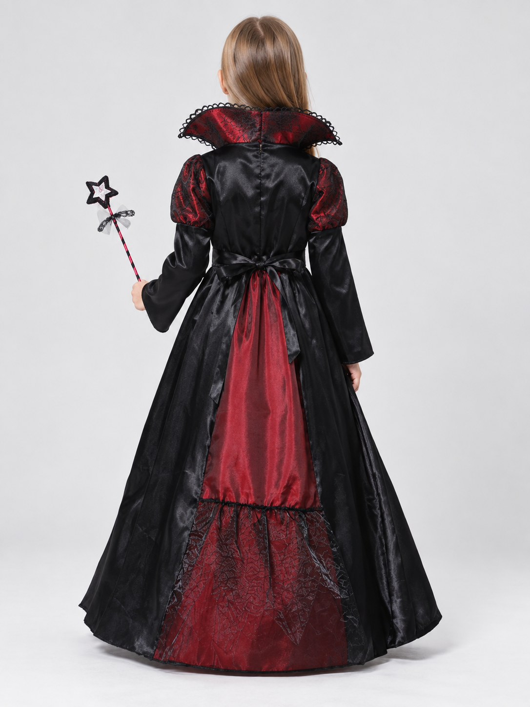 Children's Black and Red Lace-Up Carnival Costume back view
