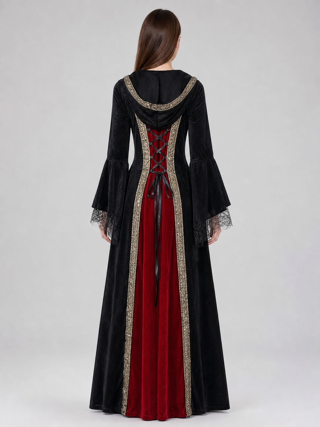 Gothic hooded costume dress for cosplay